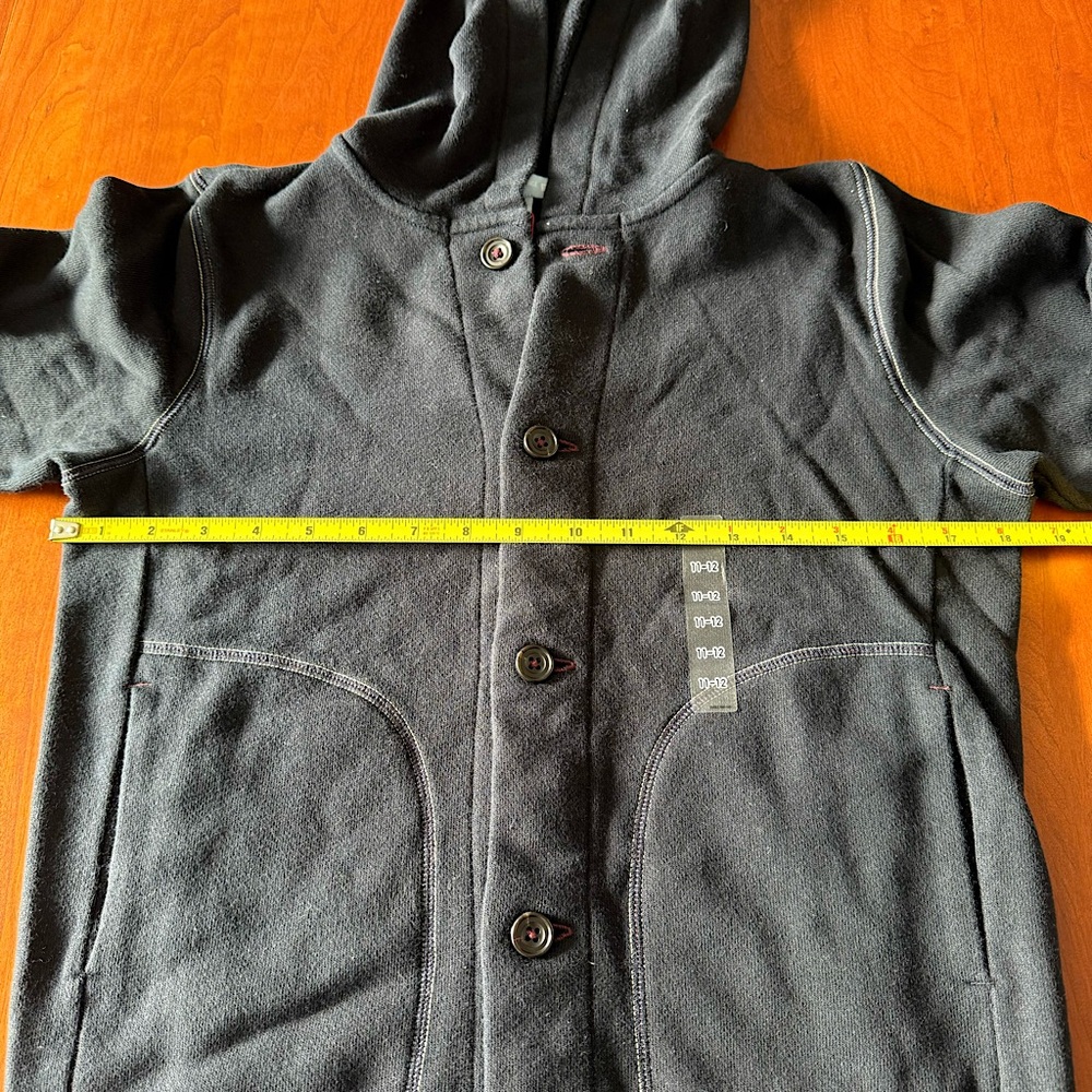 UNIQLO KIDS x Ines de la Fressange | Navy French Terry Button‑Front Hoodie 11‑12 - Picture 7 of 8